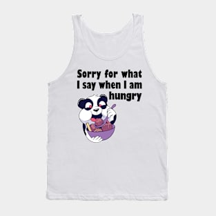 Hungry panda bear with a bowl of ice cream Tank Top